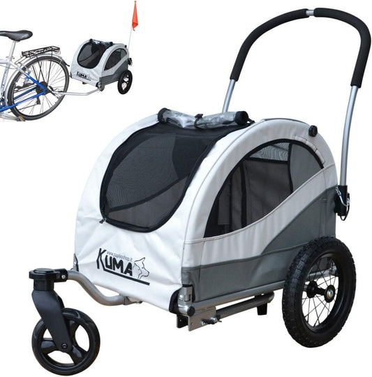 2-in-1 Hundebuggy & Fahrradanhänger Kuma, Grau