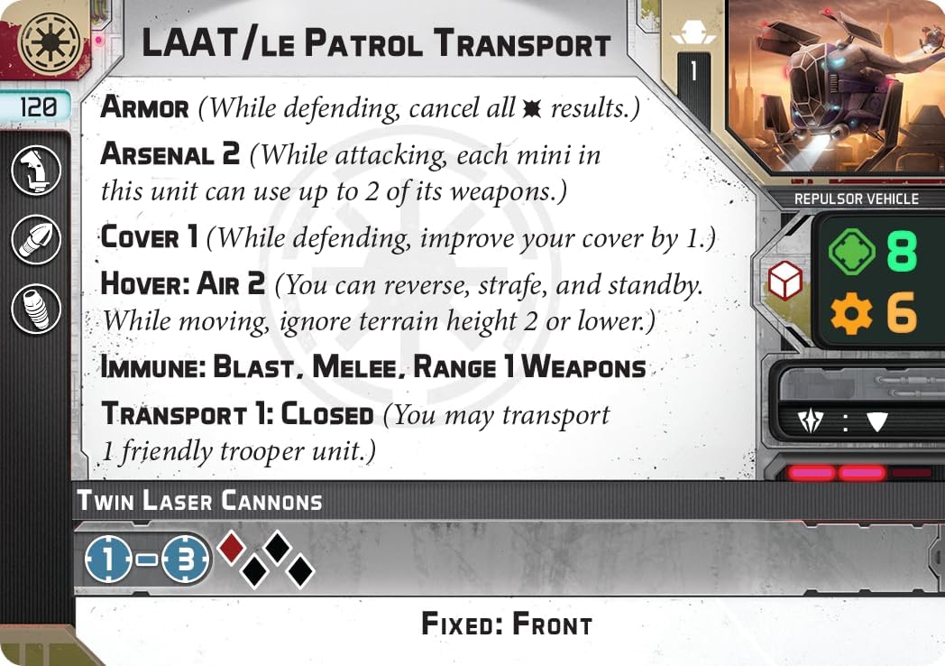 Star Wars Legion: Neutral Expansions: LAAT/IE Patrol Transport, Unit Expansion, 2. Imperial Expansions Imperial/Republik: LAAT/IE Patrol Transporteinheit
