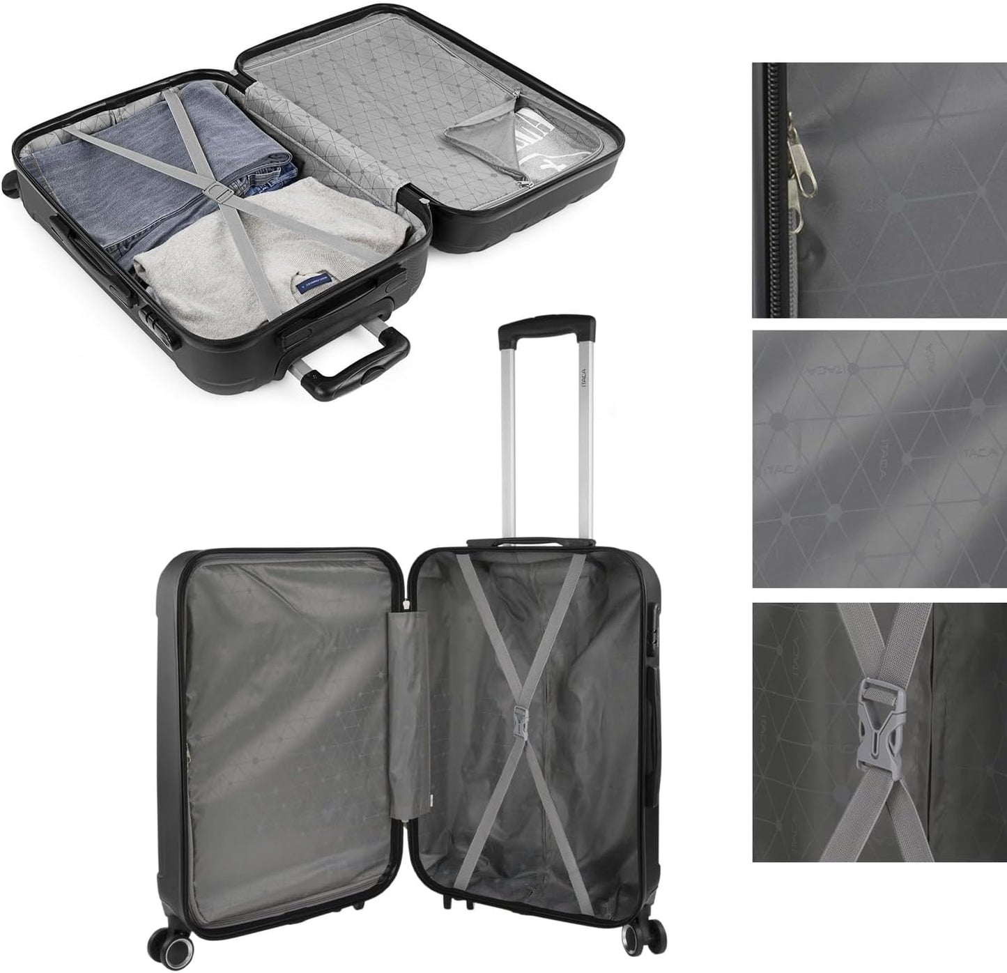 Reisekoffer Set 771170B, Schwarz
