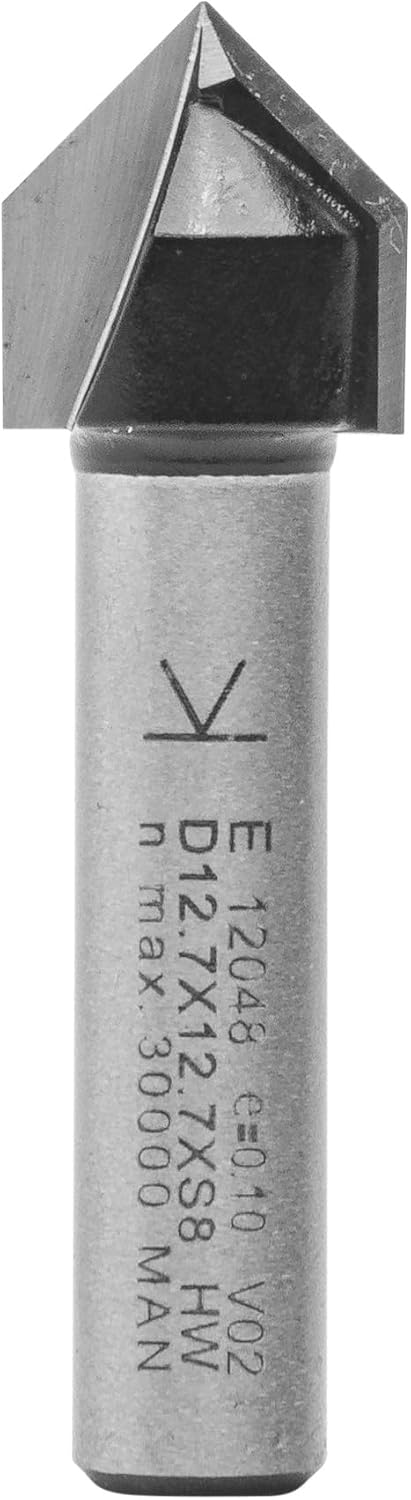 V-Nutfräser, E=90° / A=12,7 / B=12,7