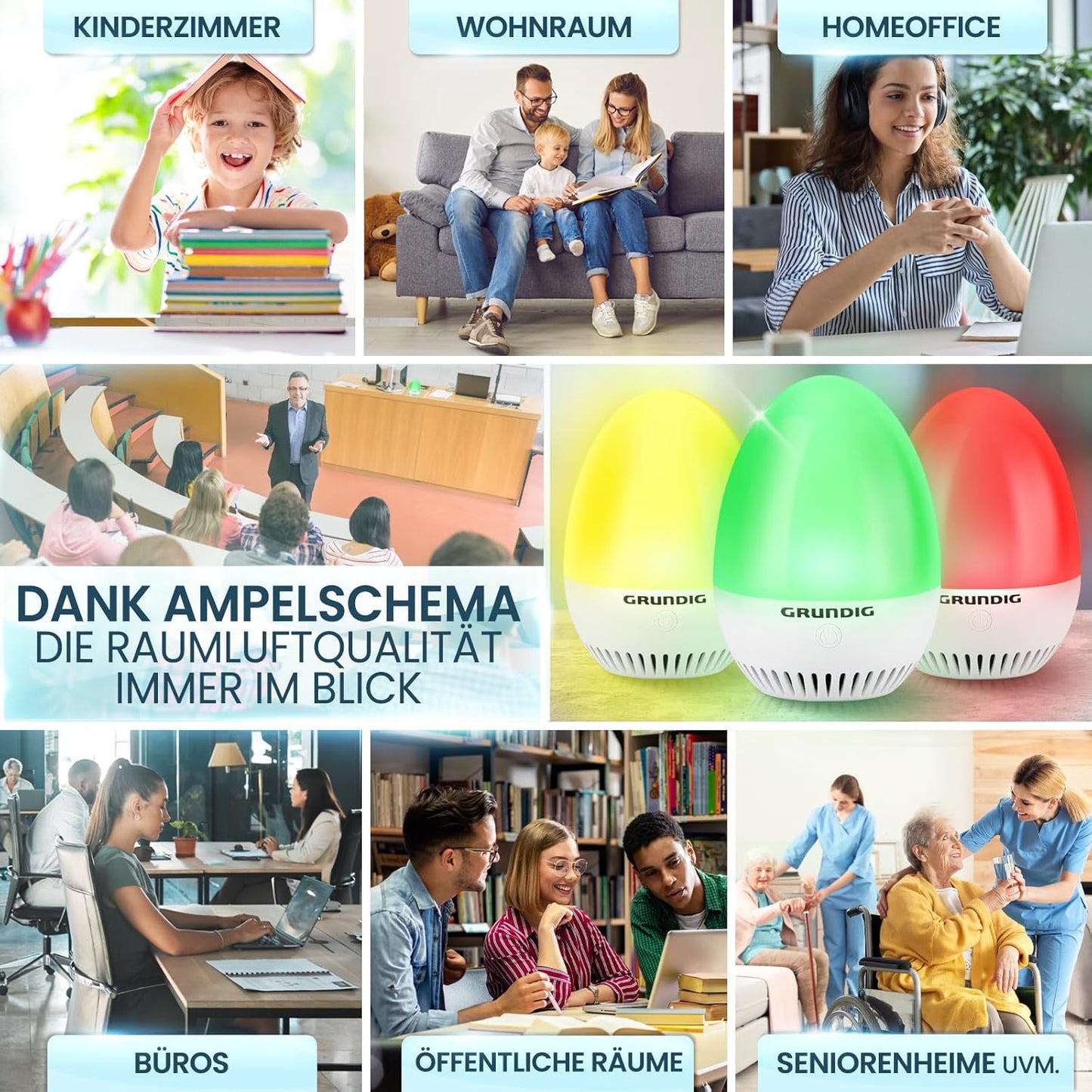 CO2 Messgerät mit Kalibrierungsautomatik & Akku, Modern