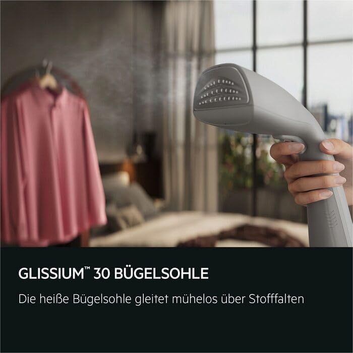 Dampfbürste mit Schutzhandschuh & Bürste, Grau Konstanter Dampfstoss: 26 g/Min