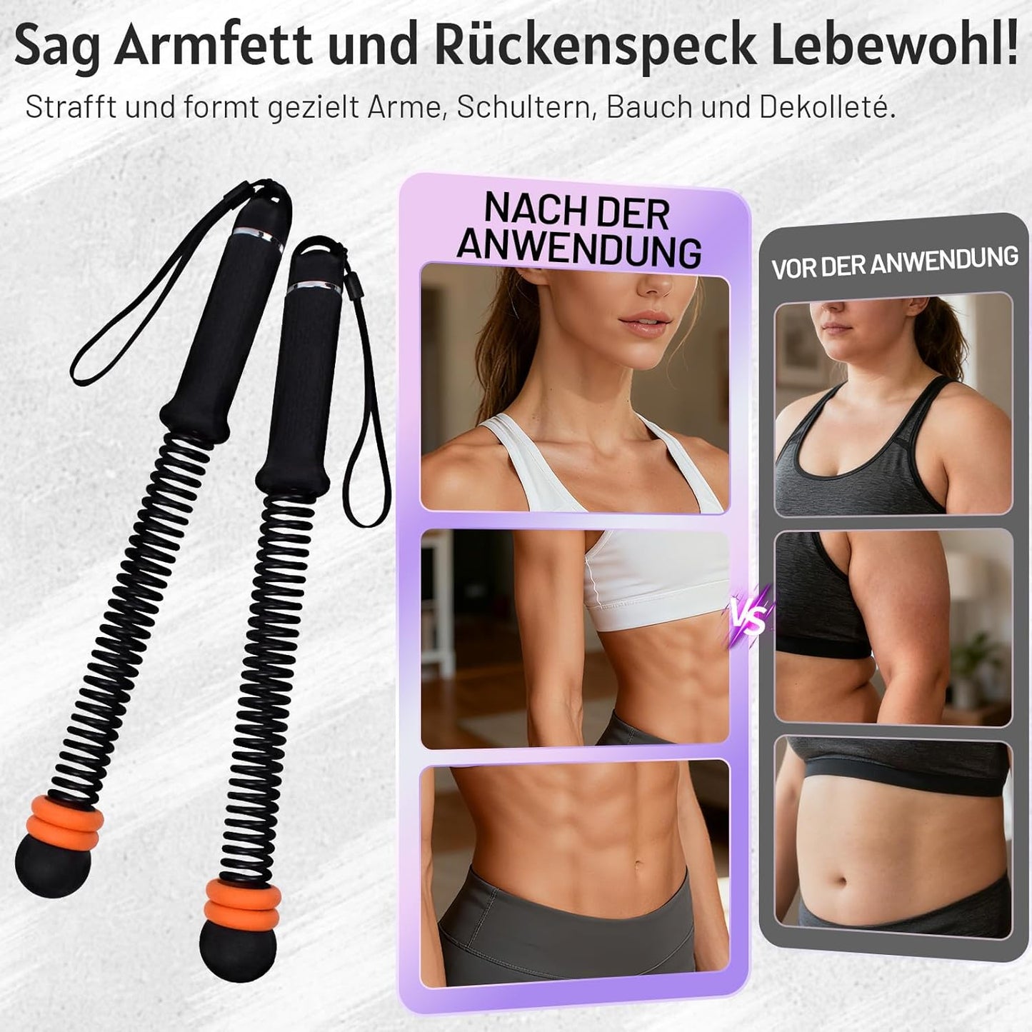 Battle Rope mit variablem Widerstand, Schwarz