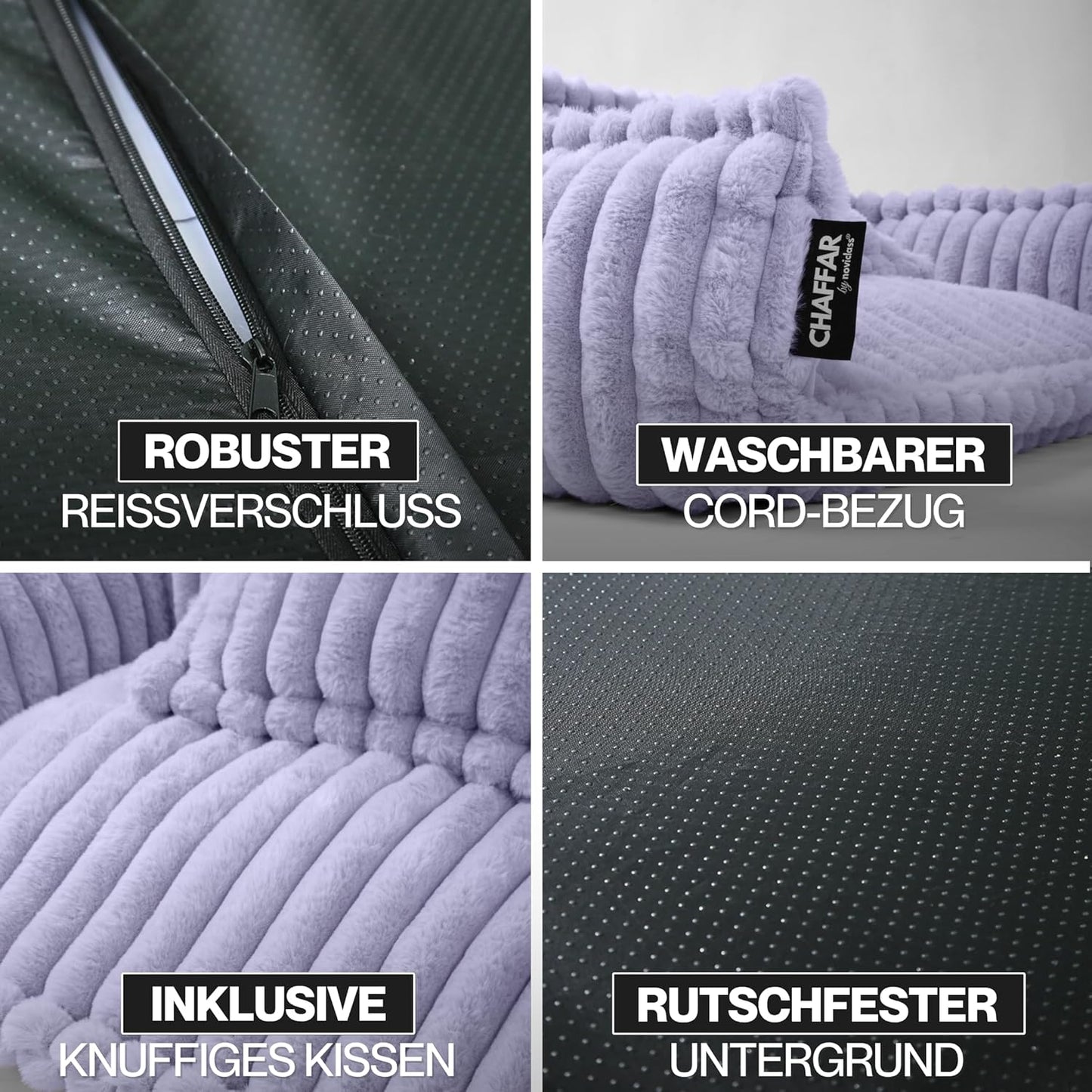 Hundesofa Chaffar, Flieder L (100cm)