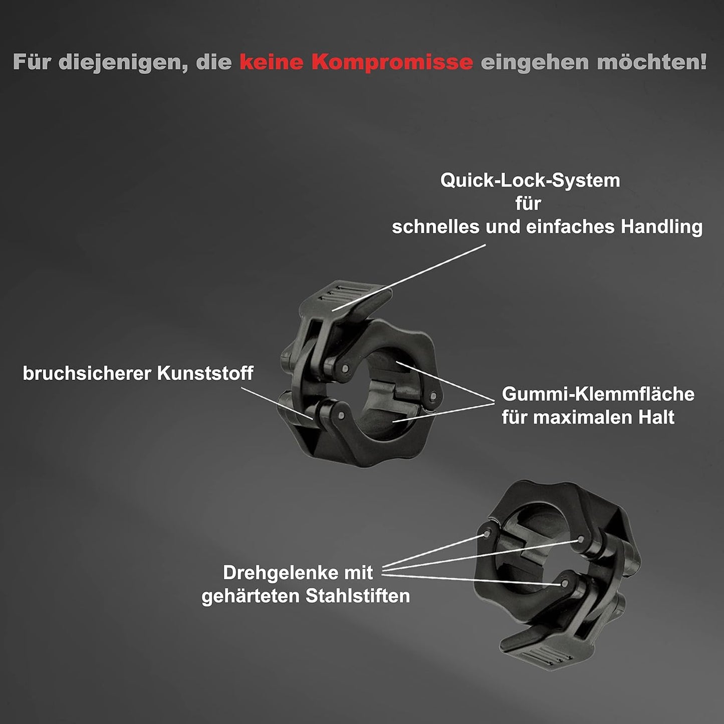 Langhantelstange mit Kompressionsverschlüssen 167cm, 167cm