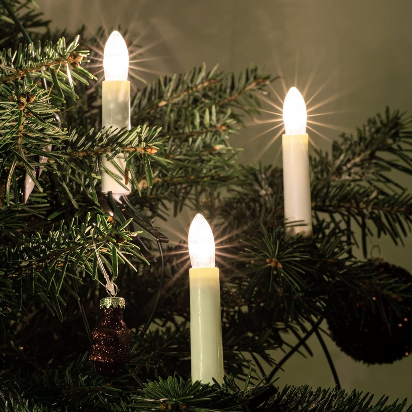 Weihnachtsbaum-Lichterkette mit 30 Kerzen), 32 m (30 BS) / Filament | Warm Weiss