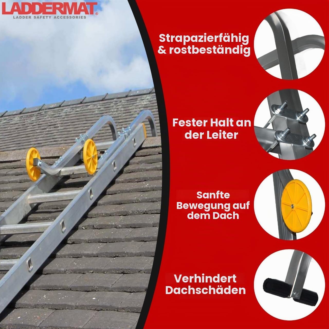 Dachhaken-Set für Leitern und Verlängerungsleitern