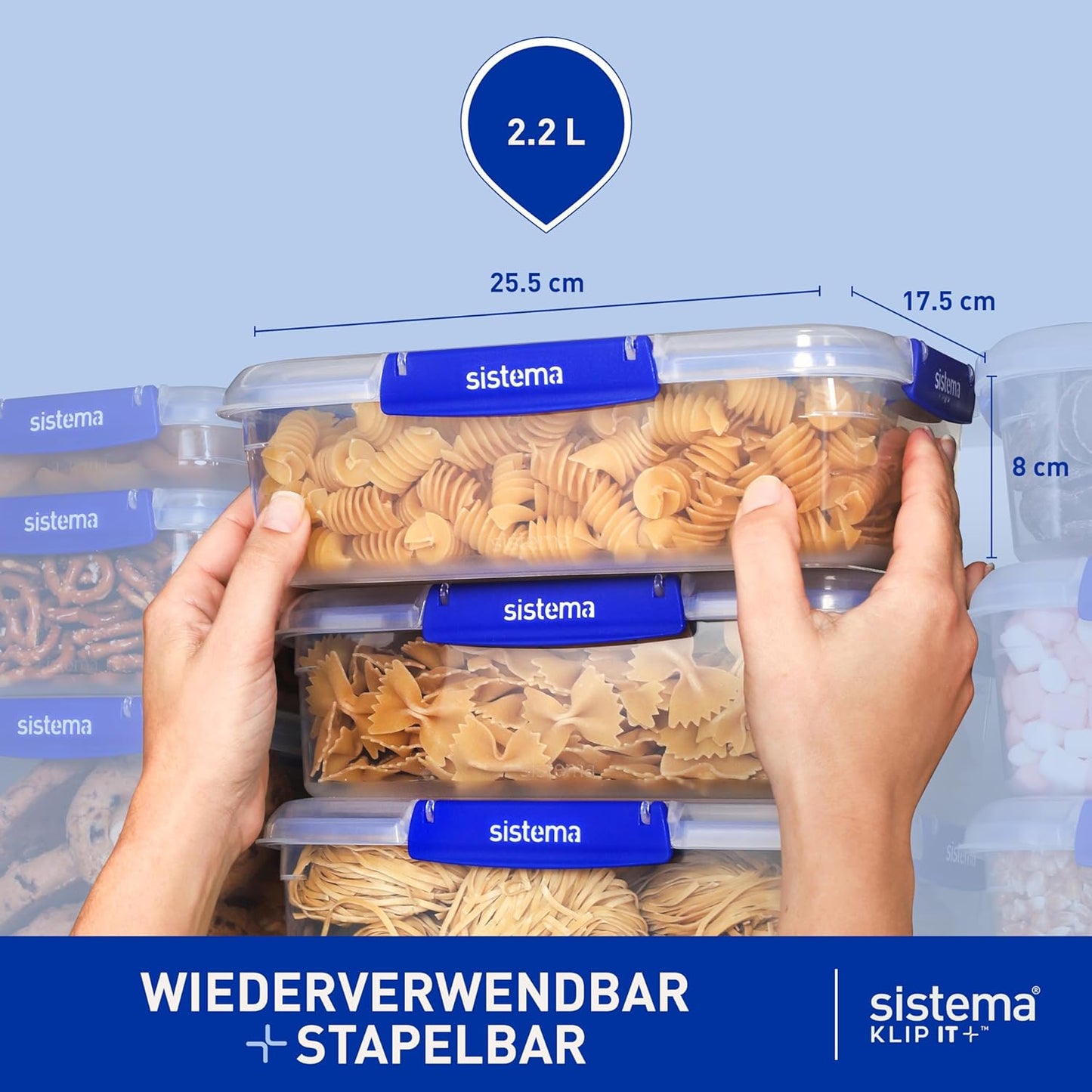 Lebensmittelbehälter, 3 x 2,2 l