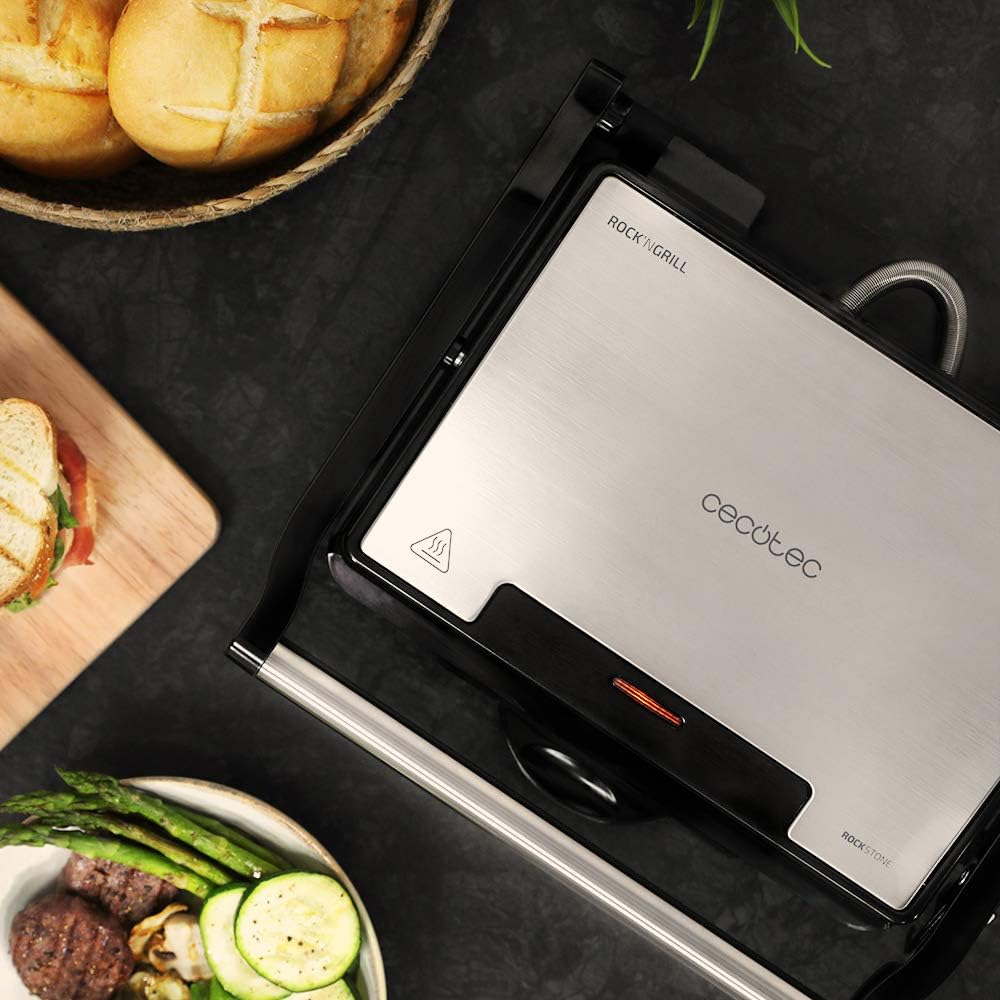 Elektrogrill Rock'nGrill 1500 mit Steinverkleidung, Inox ; 1500 W