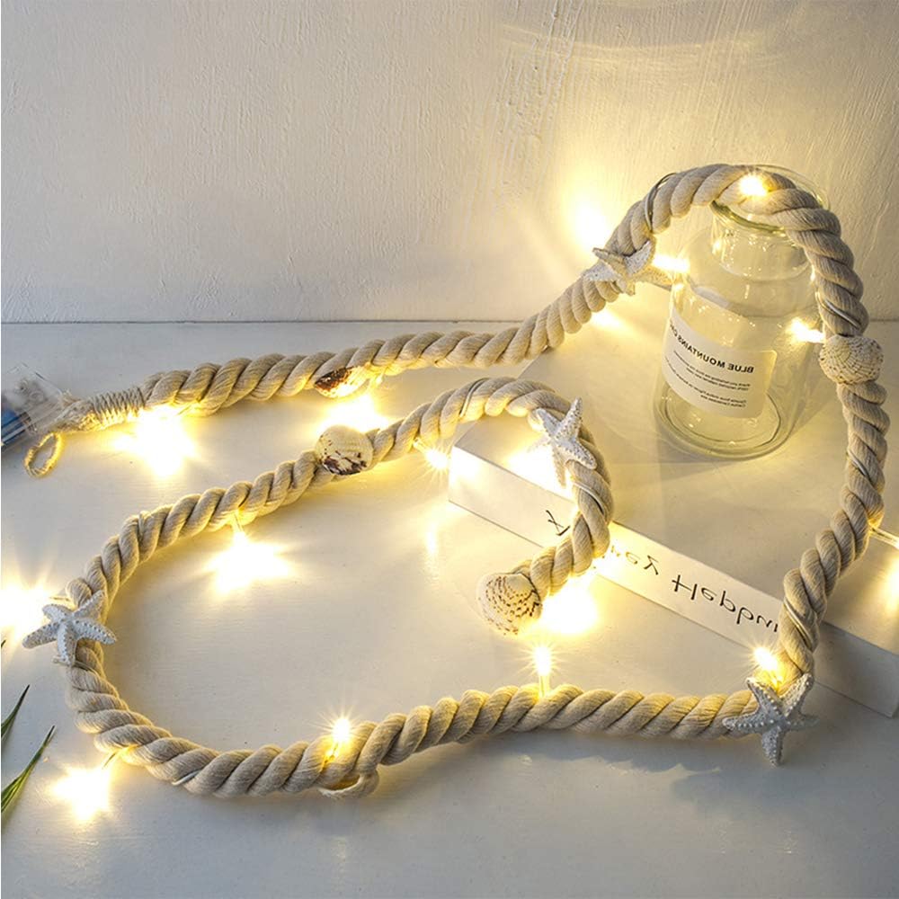 LED Muschel Lichterkette, 15 LEDs, batteriebetrieben, Beiges 1,5M 15 LED