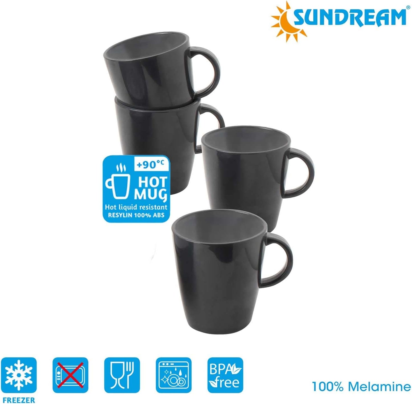Camping-Geschirr Set Melamin (36-teilig) für 4 Personen, All Inclusive 4 Personen 36-teilig inkl. Box