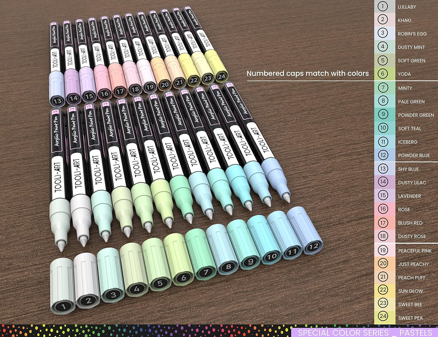 Acrylstifte-Set für Steinmalerei, Pastell, PASTELL