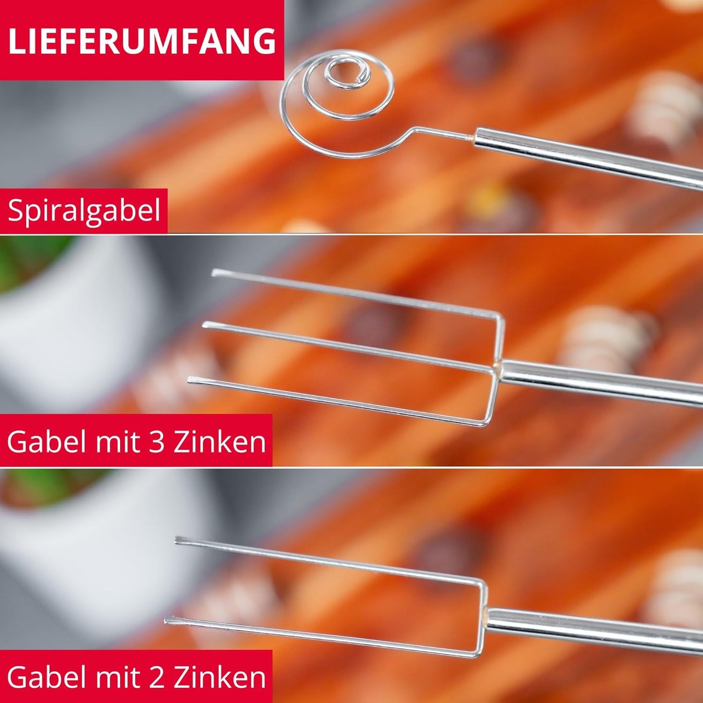 Schmelzschale und Tauchgabel-Set (3-teilig), Tauchgabelset + Schmelzschale