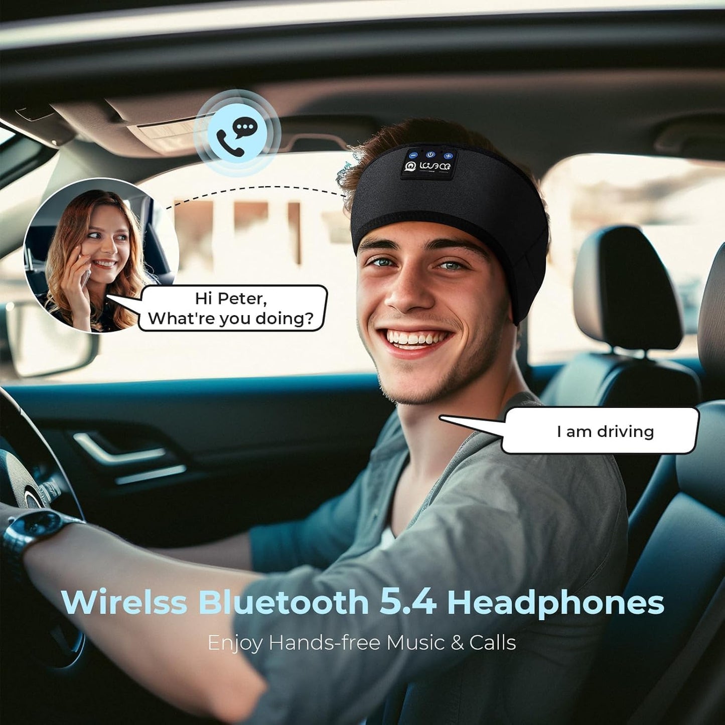 Bluetooth Schlafkopfhörer Stirnband, 1 stück (1er Pack) Sport Schwarz
