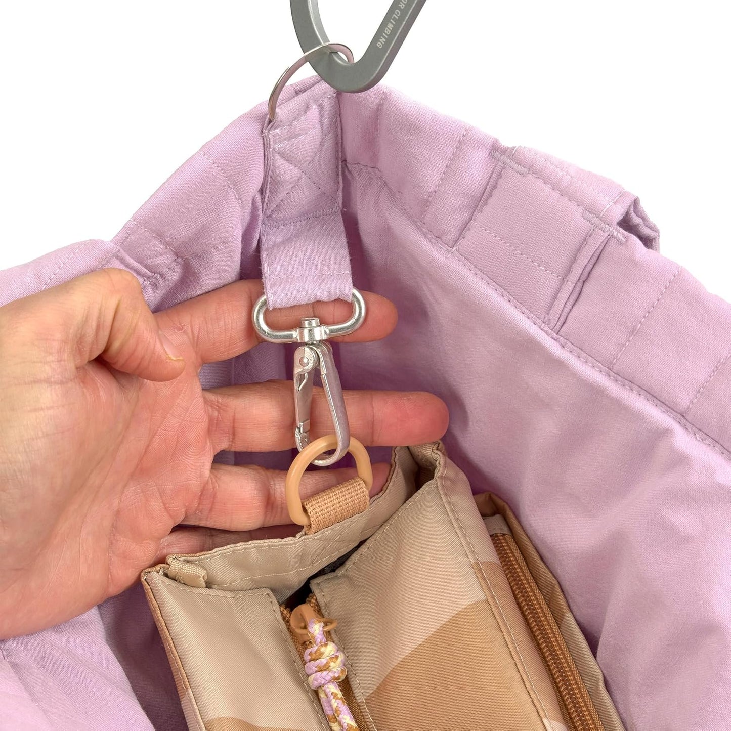 Wickeltasche Shopper mit Kinderwagenbefestigung, Lila