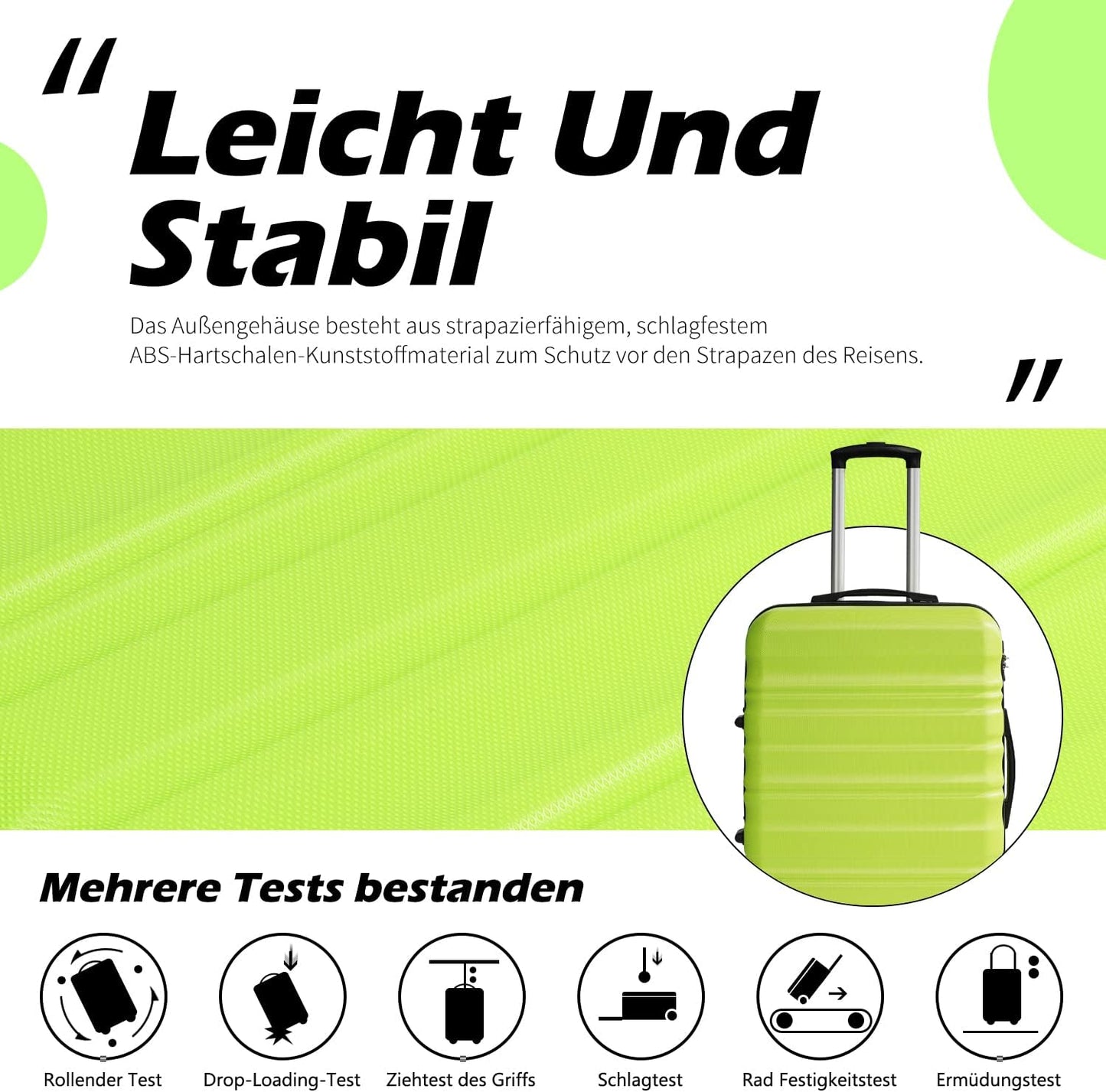 Reisekoffer mit TSA-Schloss, Grosser Koffer / Blau/Braun