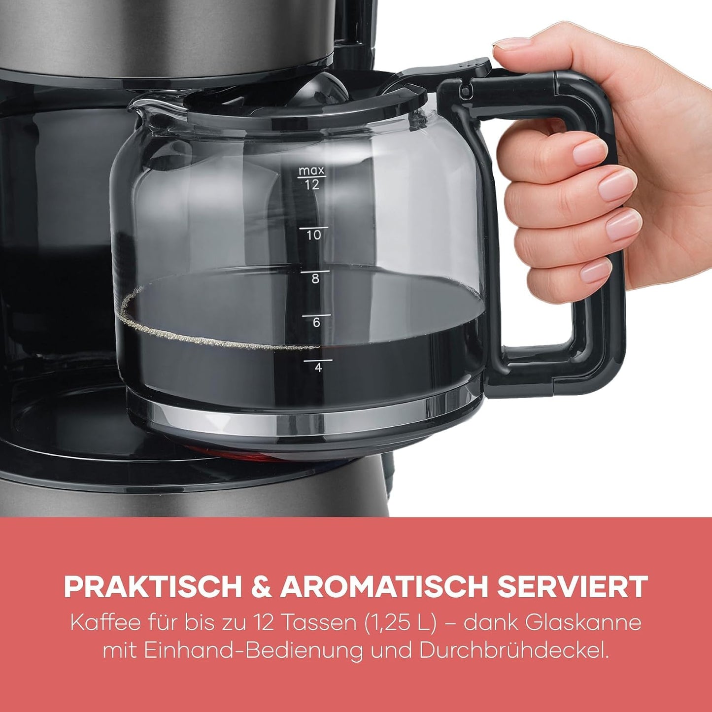 KA 9340 Filterkaffeemaschine, Dark Inox Glaskanne
