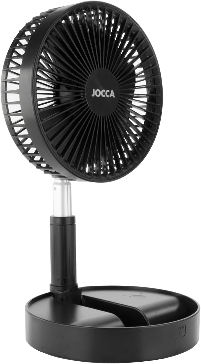 Akku-Standventilator mit Fernbedienung, Schwarz mit Fernbedienung