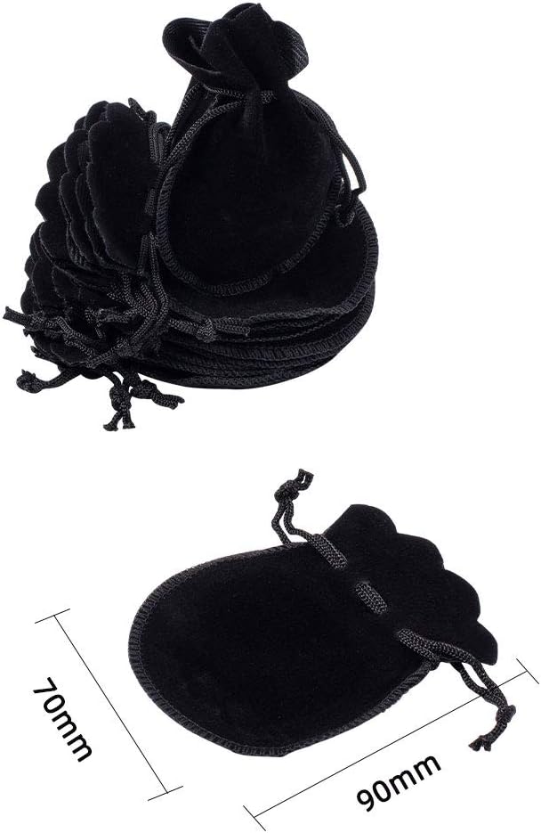 Samtbeutel, Schwarz - 9x7 Cm
