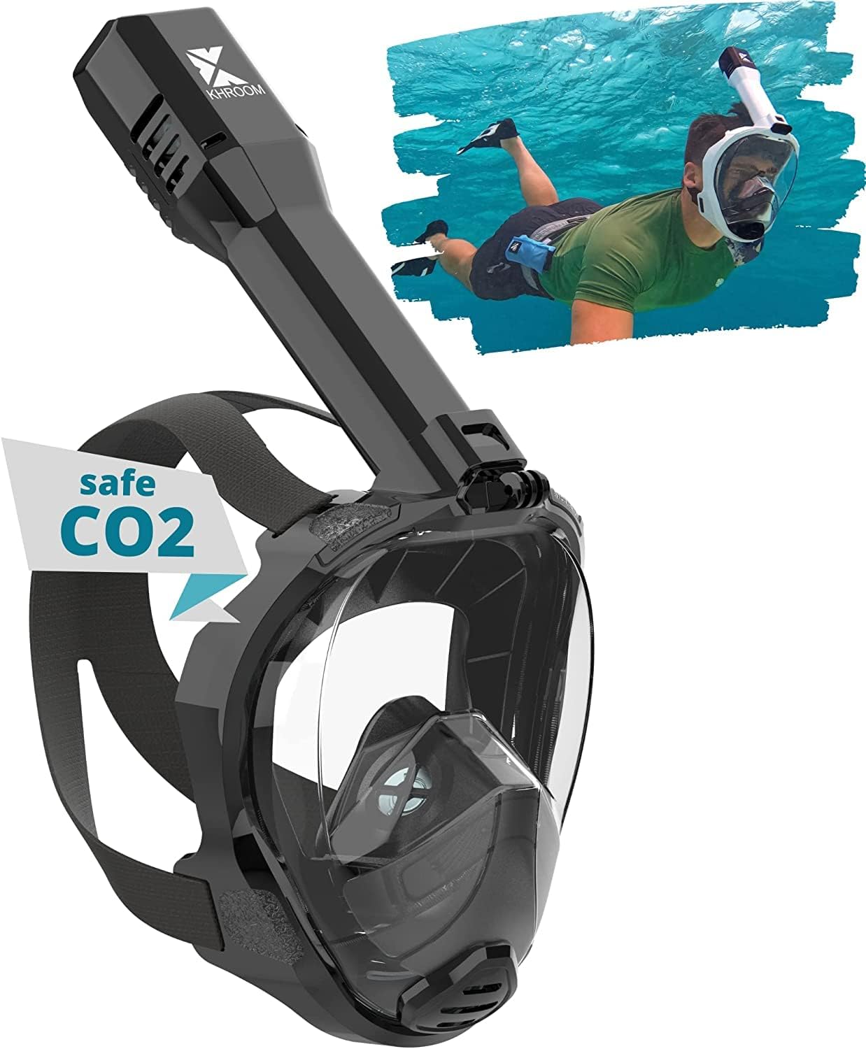 Schnorchelmaske, L-XL (ab 1.70 Meter) Schwarz
