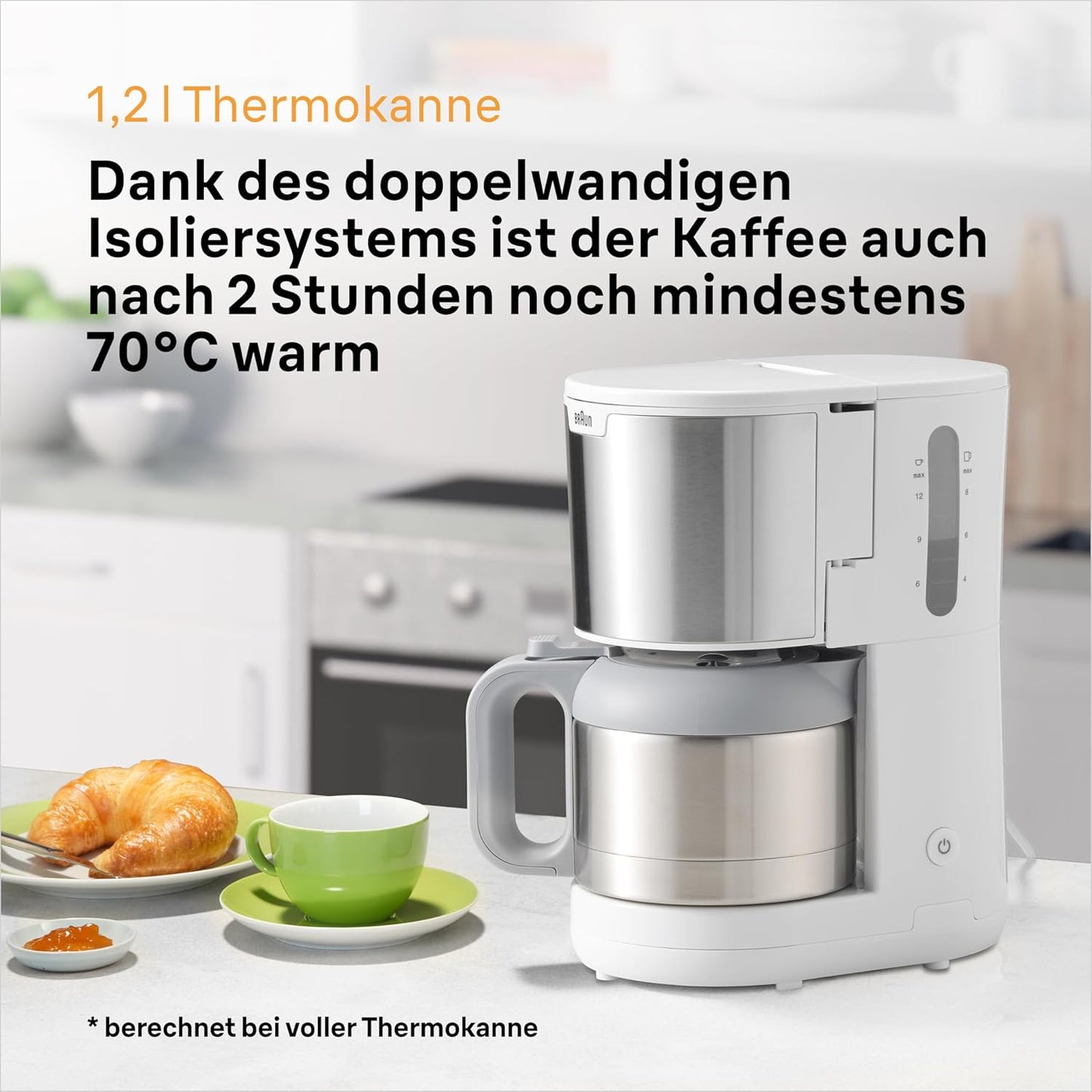 PurShine KF 1500 WH Kaffeemaschine, Glaskanne / Weiss