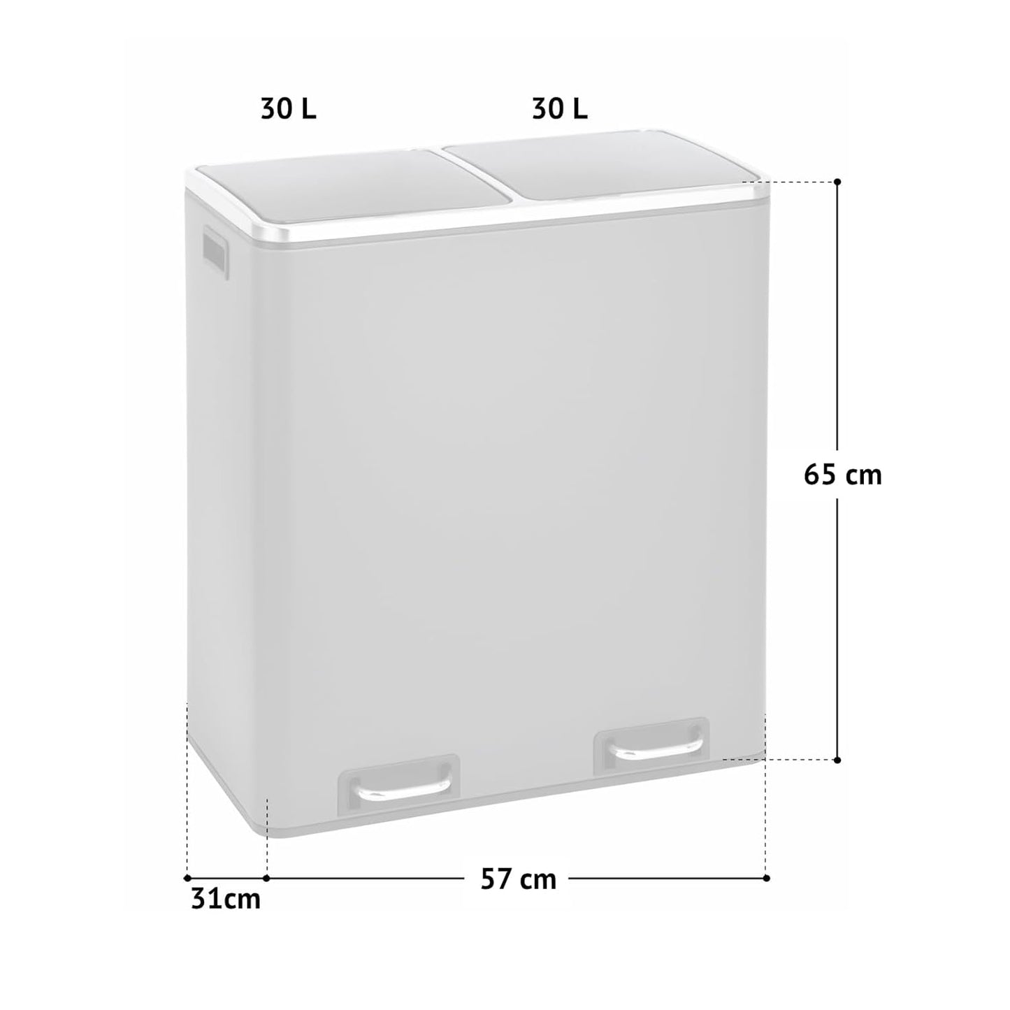 TM2X30 Treteimer, Grau / TM2X30