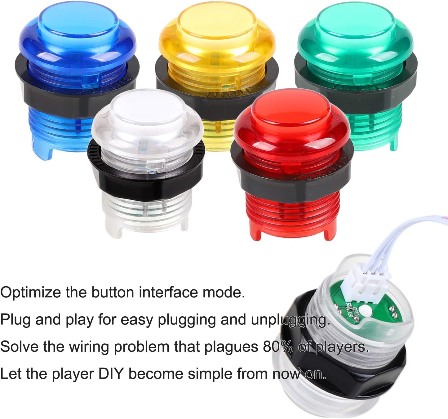Arcade DIY Set mit LED Joysticks & Tasten (2 Spieler), Blaues & Grünes Kit