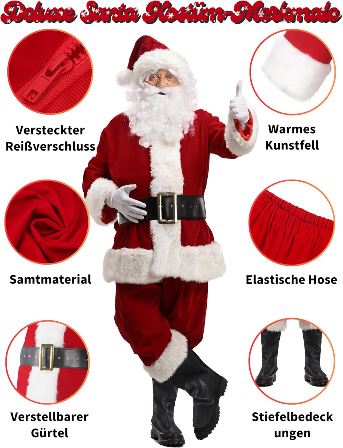 10-teiliges Weihnachtsmann Set, S