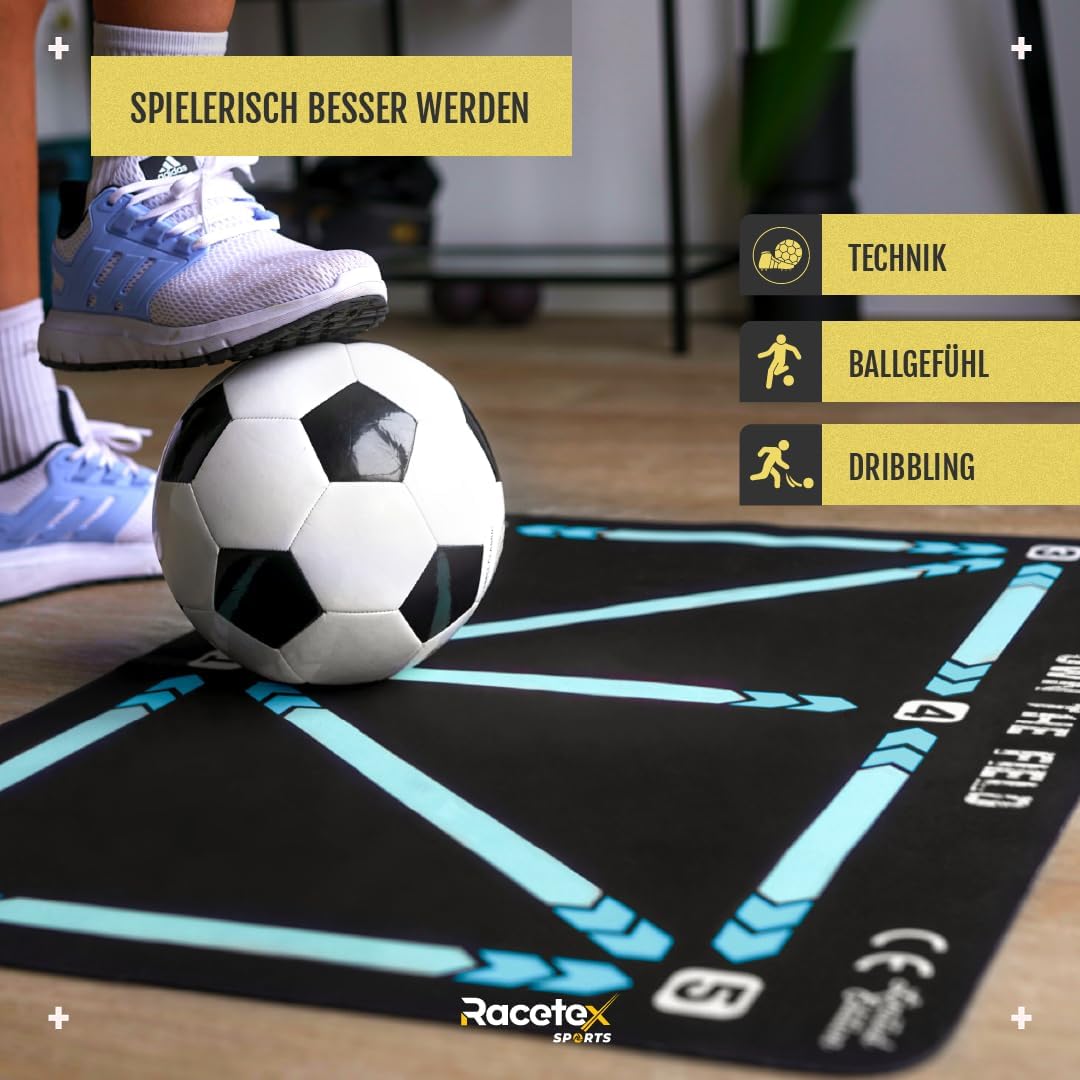 Fussball-Trainingsmatte für Kinder, Blau 90x60 (cm)
