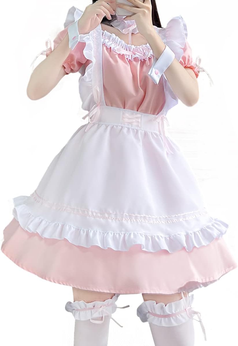 Niedliches Anime Maid Cosplay Kleid, Rosa XL