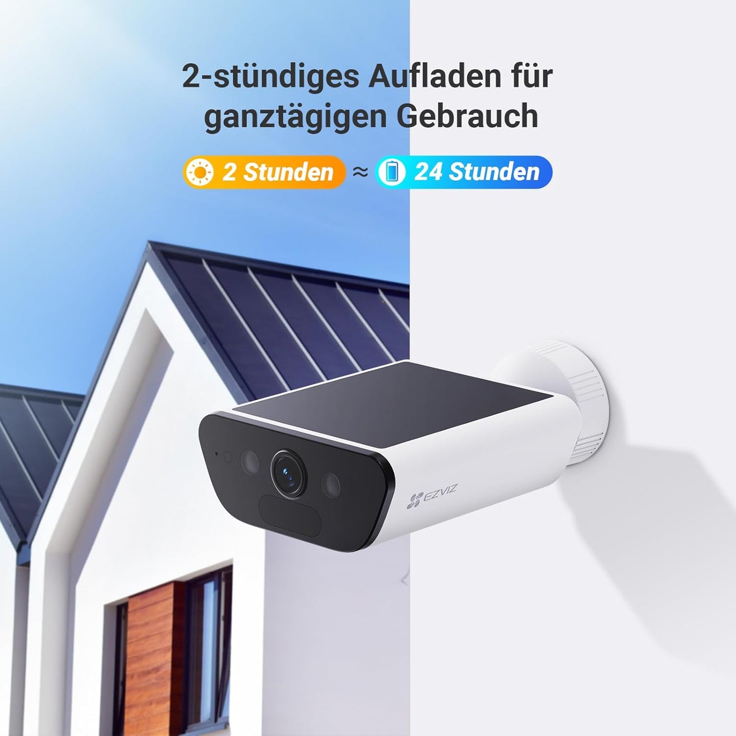 4K Kabellose Überwachungskamera mit Solarpanel, Akku Kamera