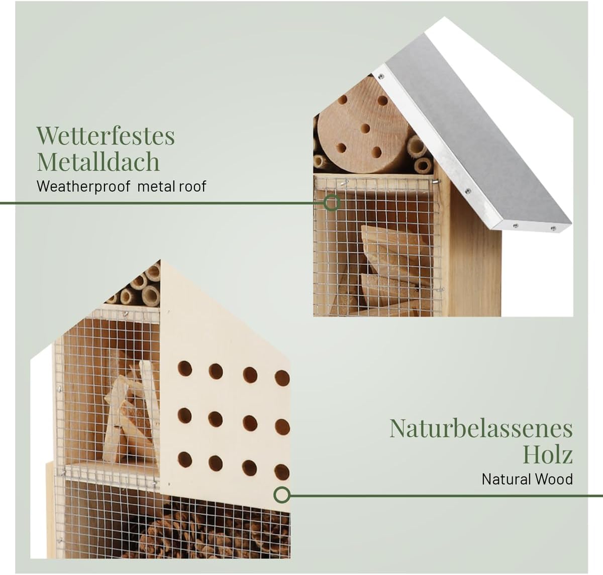 Insektenhotel-Set XXL mit Standfuss, 2er Set