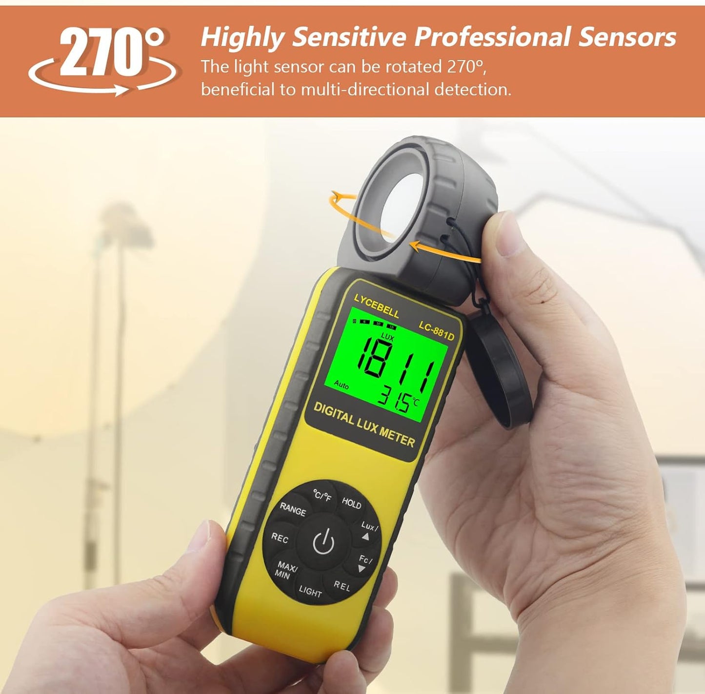 Digital Luxmeter LC-881D, 400,000 Lux