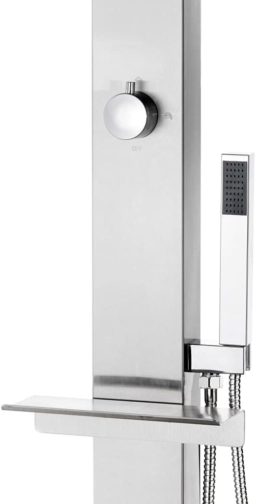 Gartendusche mit Bodenplatte, 110 x 62 x 5 cm Braun