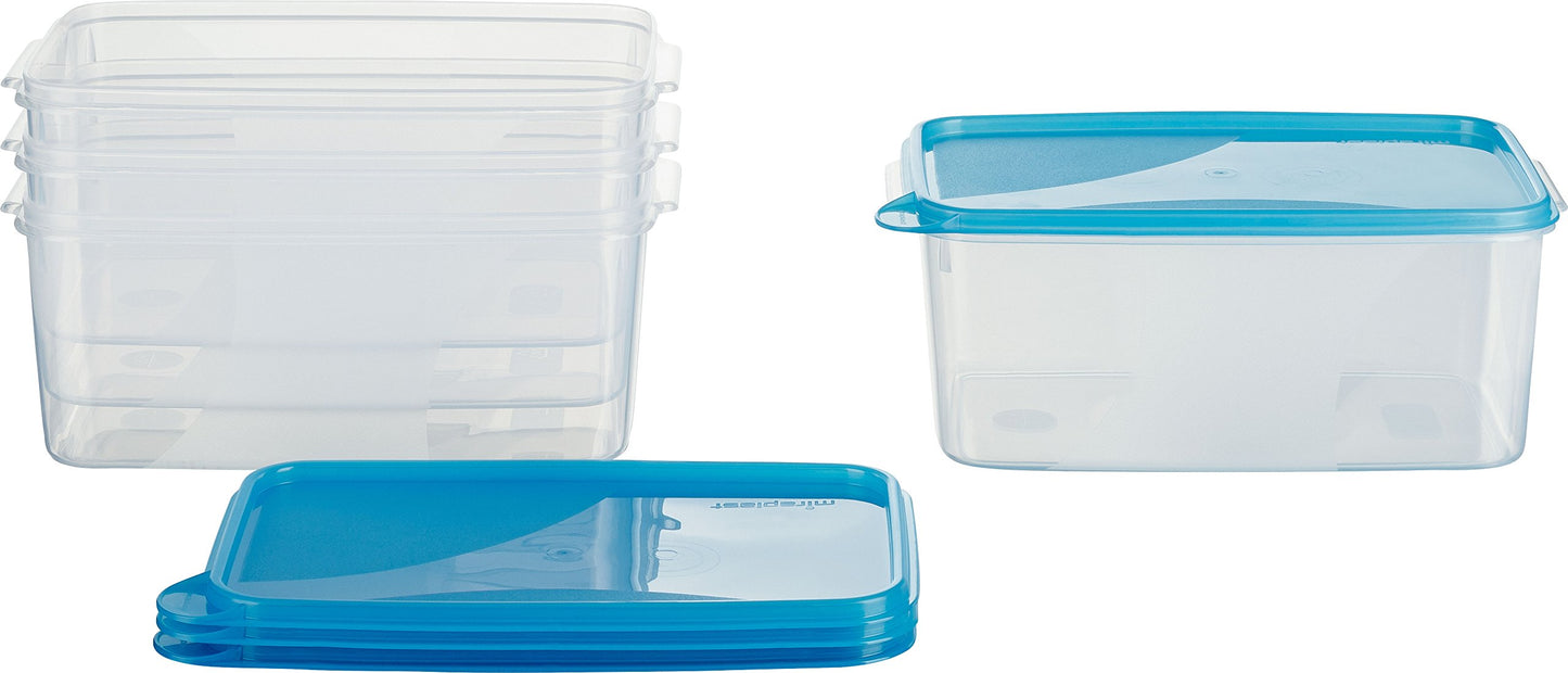 Gefrierdosen-Set mit Deckel, 2,75L Rechteckig Hoch (4 Stk)