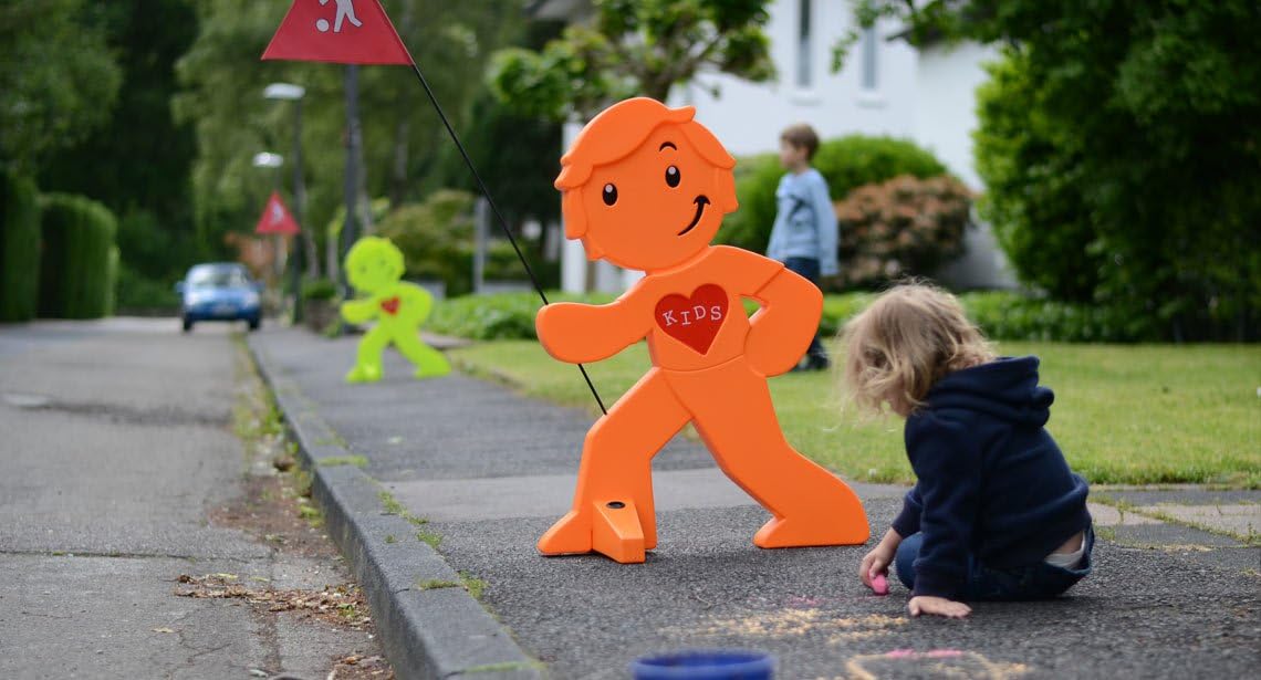 Reflektierender Warnaufsteller für Kindersicherheit, 1x Orange