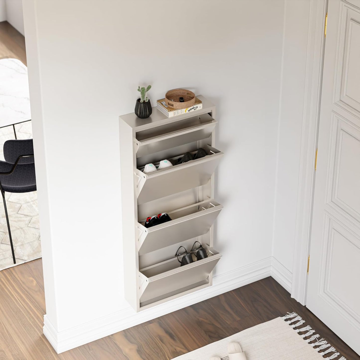 Schuhkipper Sokndal, Pfefferweiss mit 3+1 Klappen