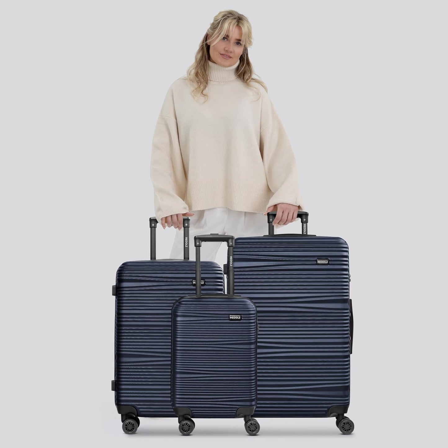 Essentials 16 Hartschalenkoffer-Set, 3-teilig mit TSA-Schloss, Dark Blue Kofferset (3-teilig)