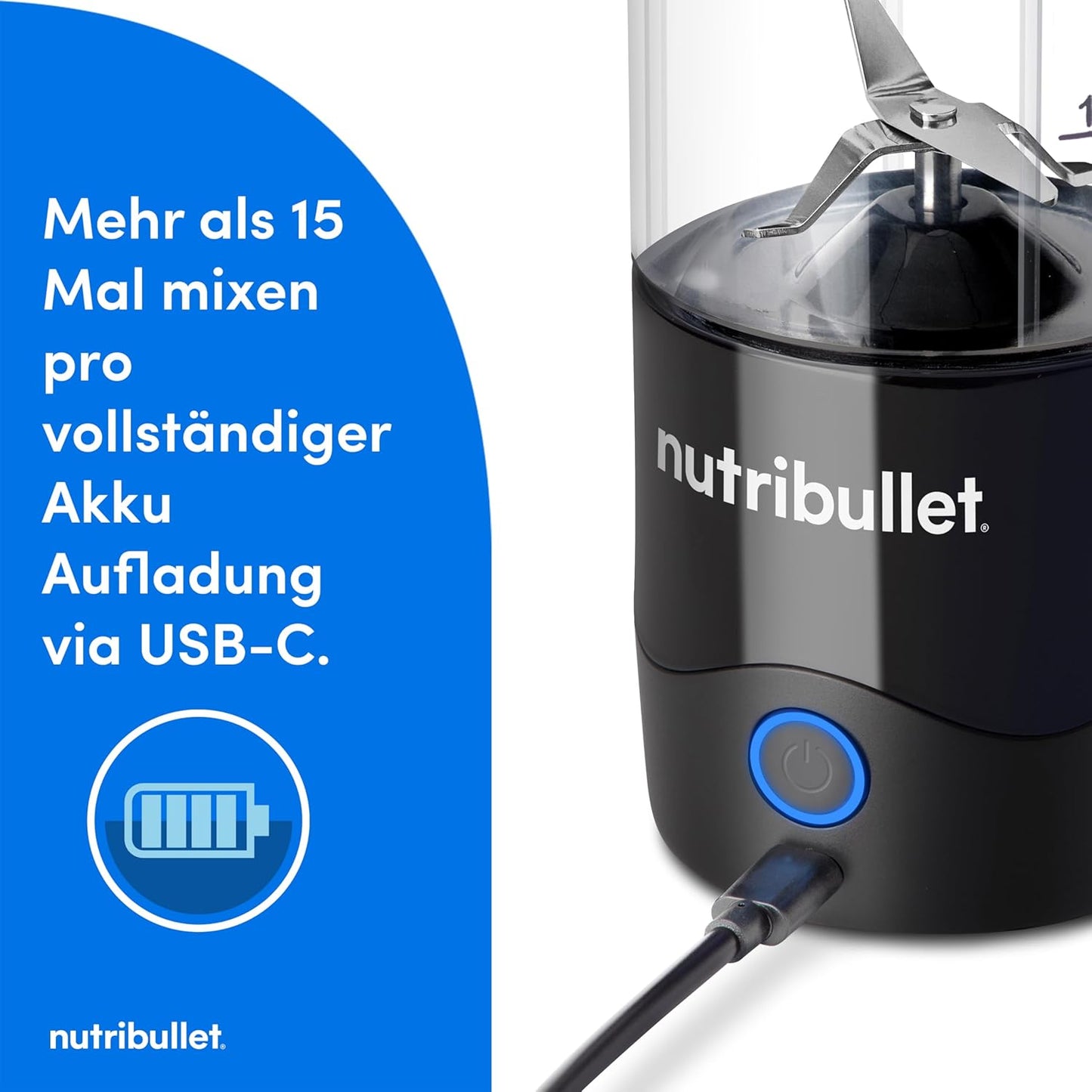 Tragbarer Mini-Mixer, 475 ml Schwarz