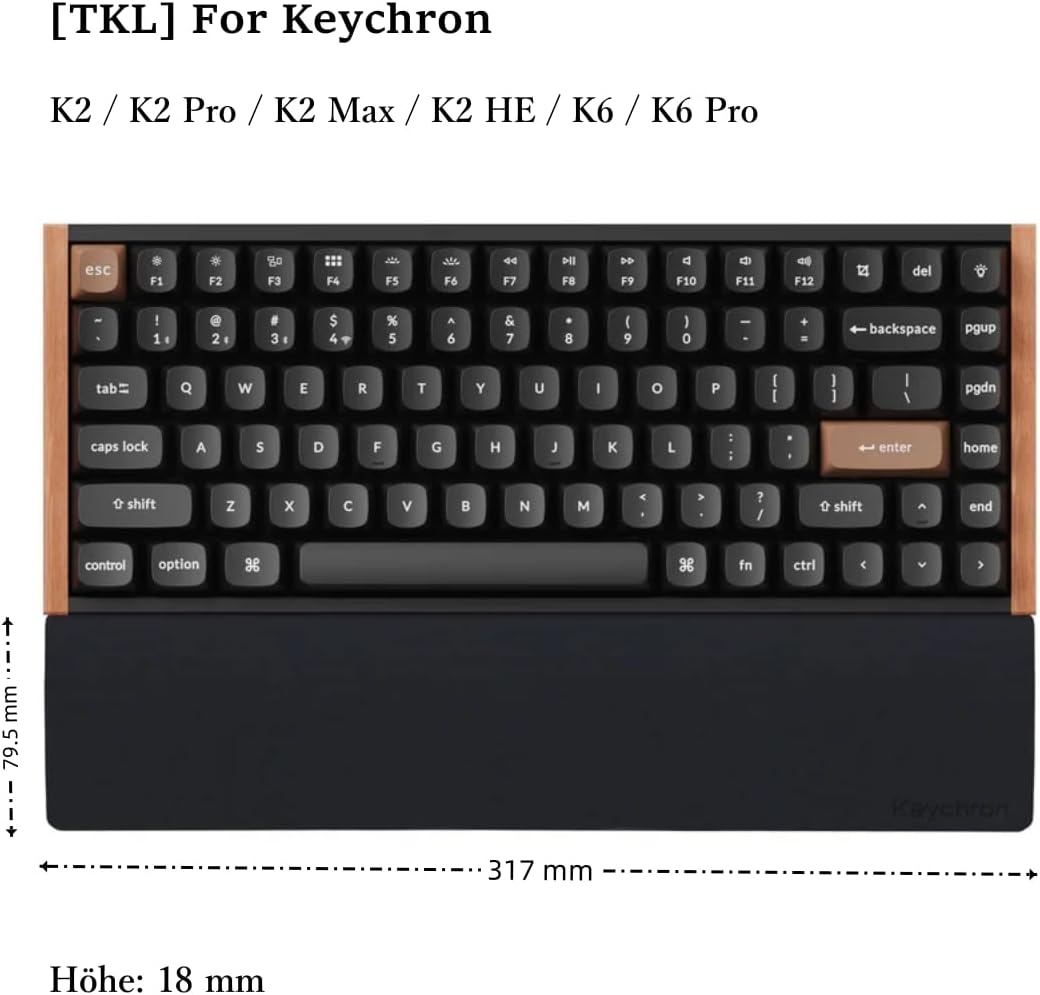 Ergonomische Silikon-Handballenauflage für TKL-Tastaturen, TKL