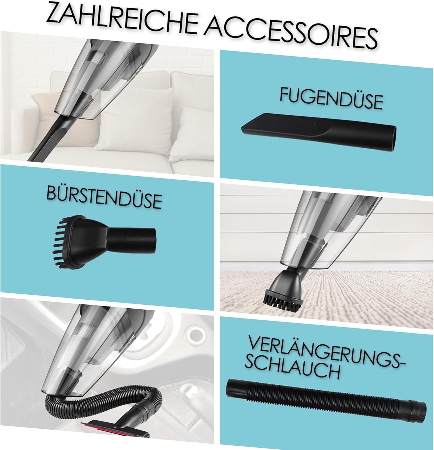 Kabelloser Handstaubsauger, Schwarz