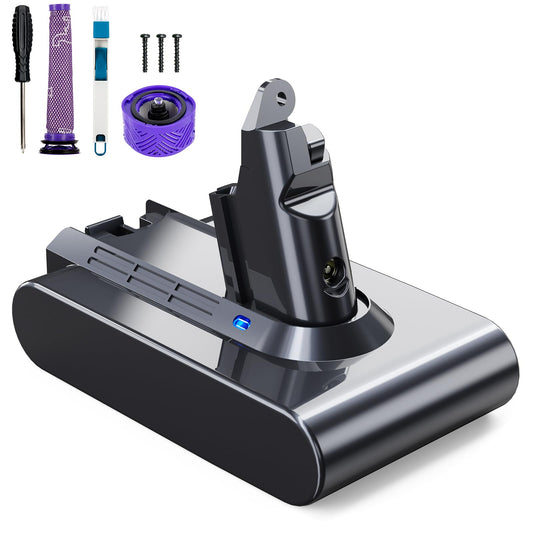 Ersatzakku für Dyson V6, 6000mAh, inkl. 2 Filter, V6