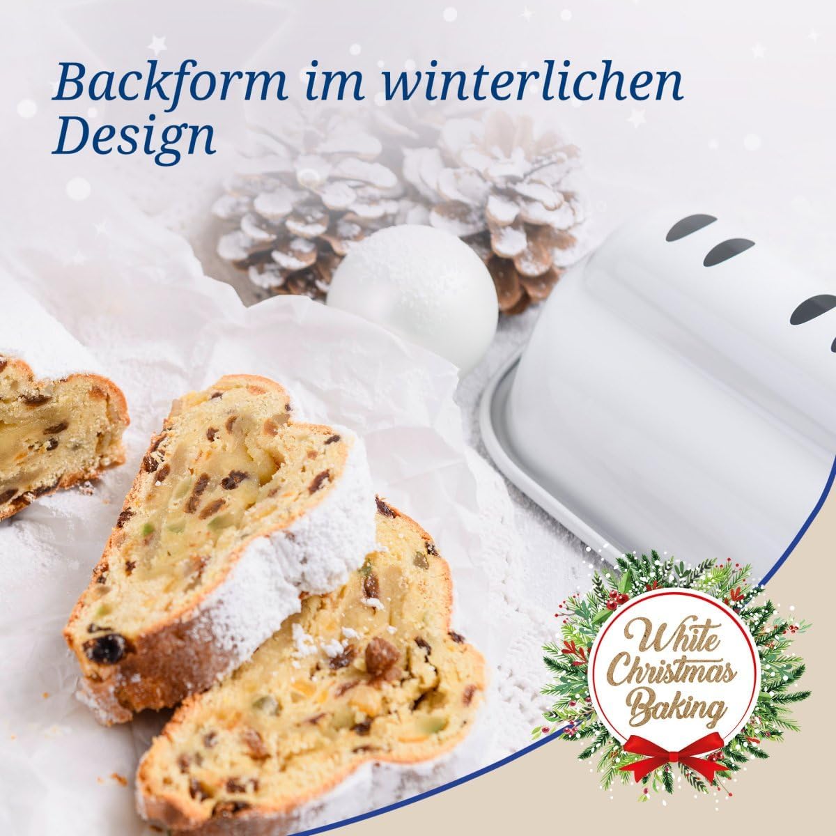 Stollenbackform White Christmas Baking