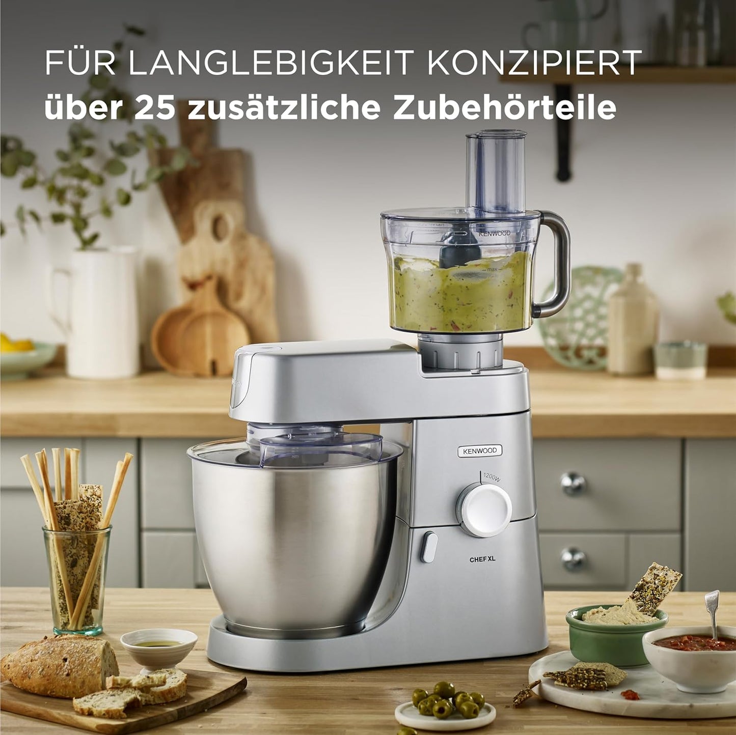 Chef XL KVL4100S Küchenmaschine, silberne 6,7L Schüssel
