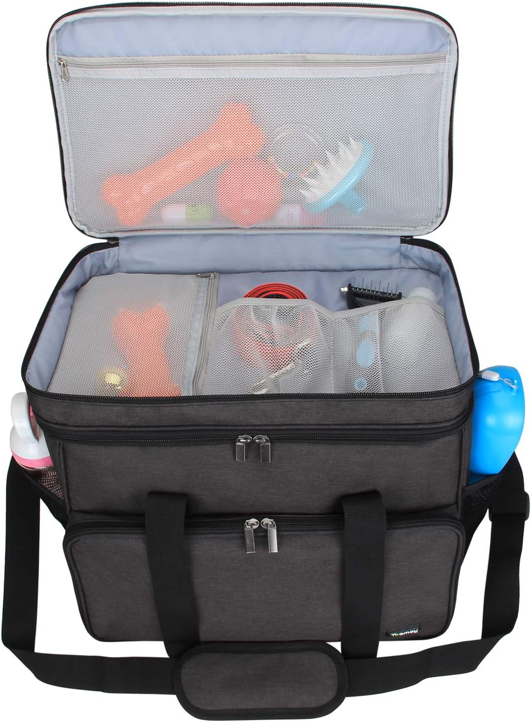 Reisetasche für Hundeausrüstung, Schwarz, Gross