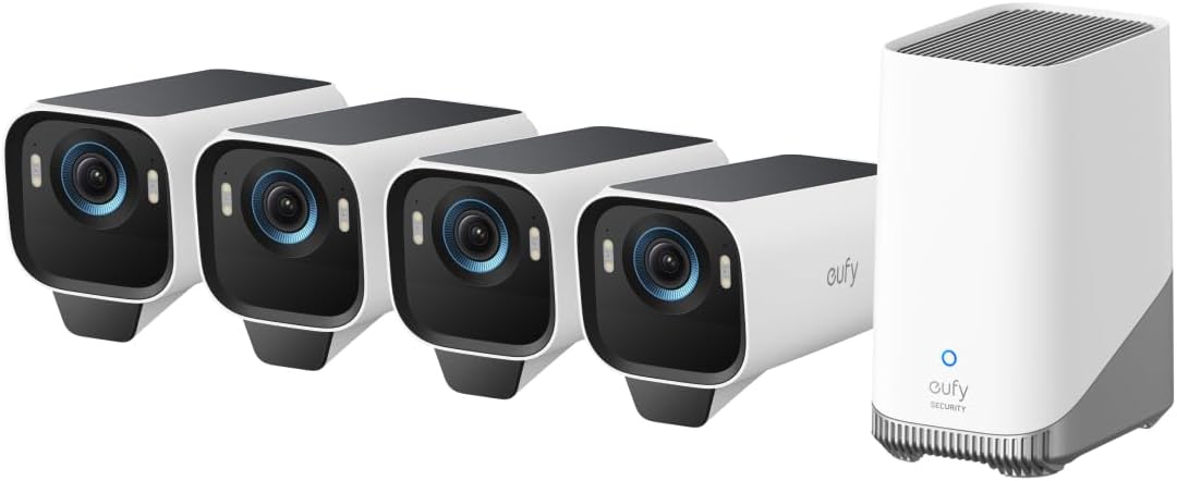 eufyCam S3 Pro - 4er-Set 4K Kabellose Überwachungskamera, 4-Kamera-Set