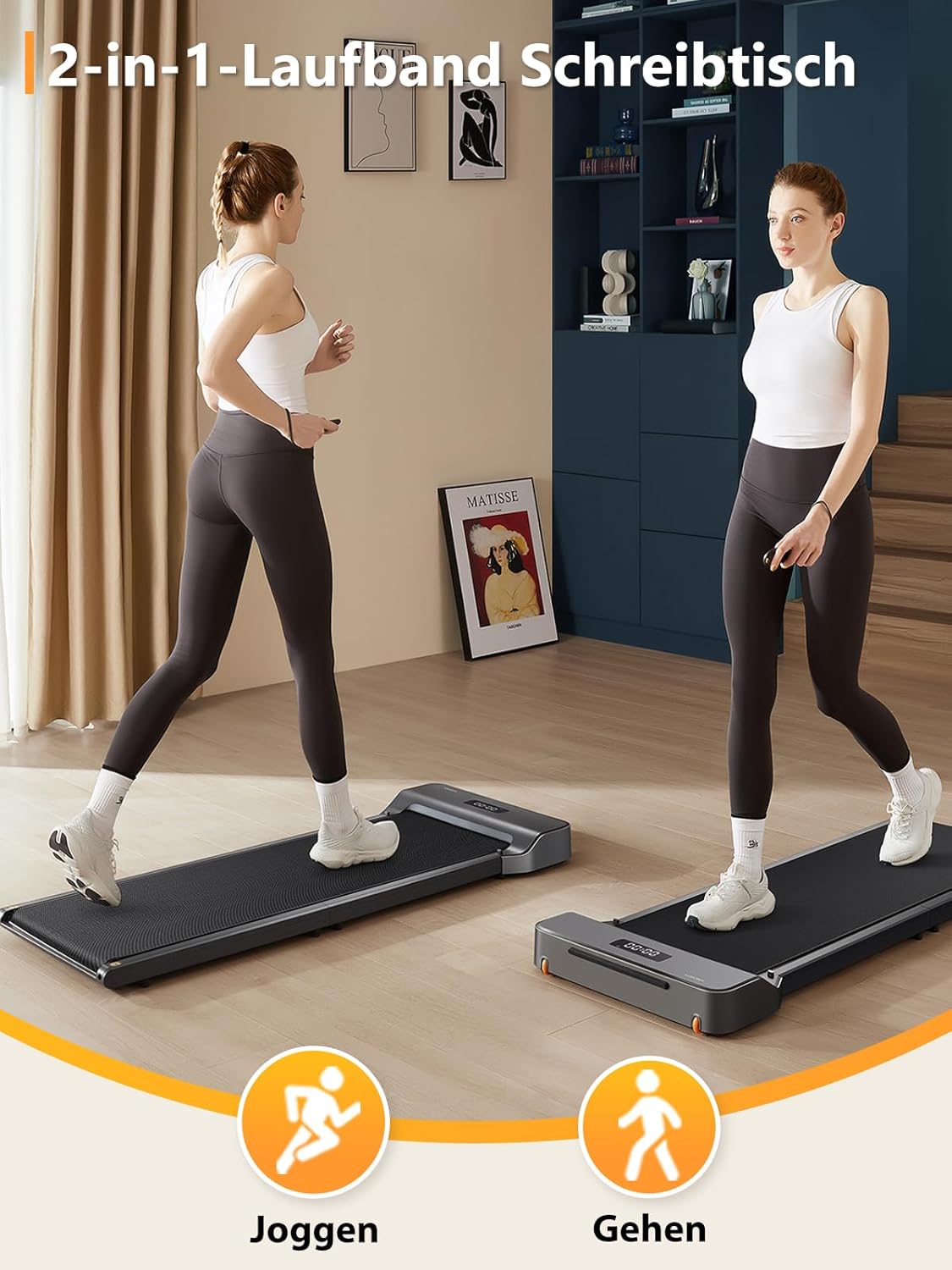 Klappbares Z1 WalkingPad Hybrid+ Laufband, Z1: 110kg max. Tragkraft & 6km/h & 0.75hp