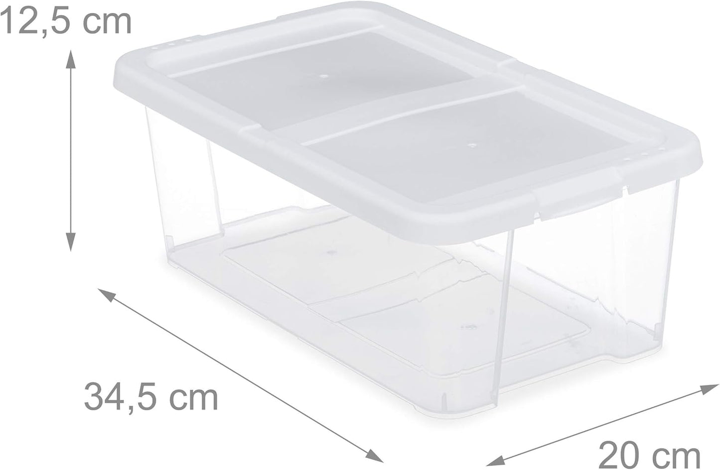 12er-Set Stapelbare Schuhboxen, 1 Weiß 12er Pack