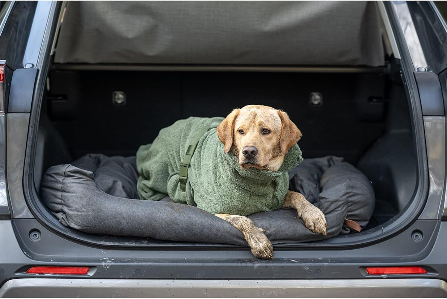 Hunde Bademantel Medea ECO, XXS Dunkel Olivgrün