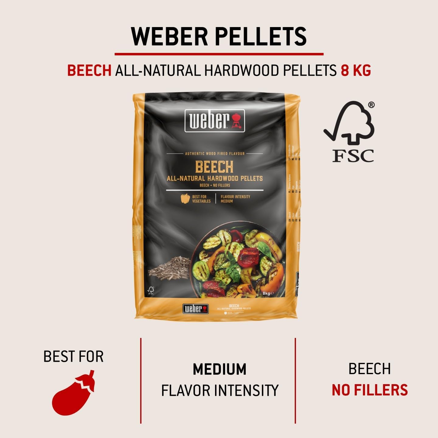 SmokeFire Holzpellets Buche - 8 kg FSC, Buche